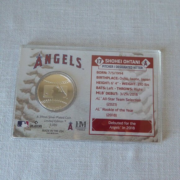 LA Anaheim Angels Shohei Ohtani 39mm Silver Plated Coin Limited Edition NEW - Picture 3 of 6